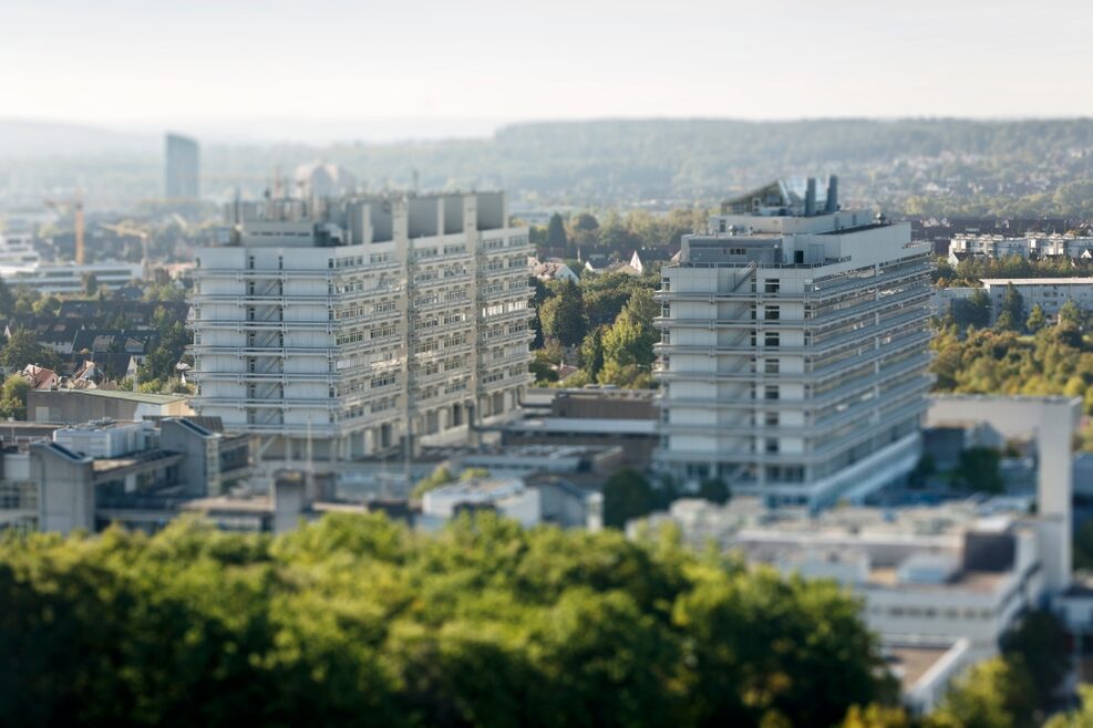 University of Stuttgart: The Vaihingen campus tih two tall buildings an be seen here.